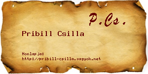 Pribill Csilla névjegykártya